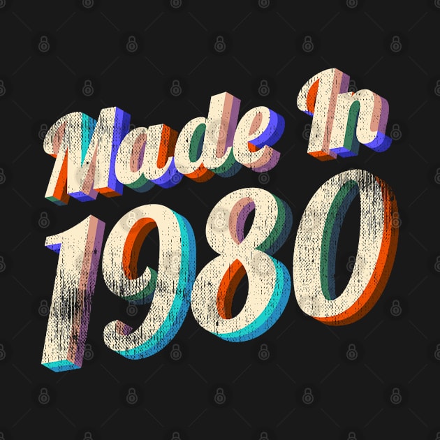 Modern Colorful 1980 Birthday by MintaApparel