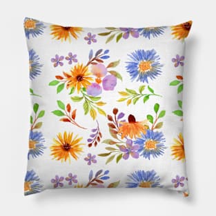 Scandinavian Summer Colorful Spring Flowers Pillow