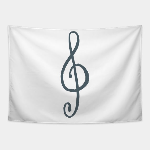 Treble Clef Music Aesthetic Tapestry by Harpleydesign