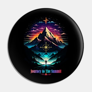 Journey to The Summit- Mountain Adventure - Starry Night and Guiding Compass Pin