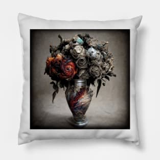 A Still Life of A Dystopian Bouquet Pillow