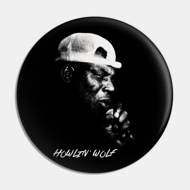 Portrait Retro Howlin' Wolf Pin by LEMESGAKPROVE