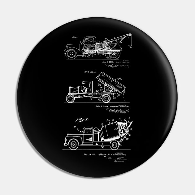 3 Trucks - Dump Truck, Tow Truck, Cement Truck Patents Pin by MadebyDesign