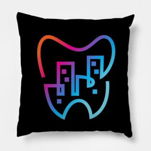 city inside tooth dental Pillow