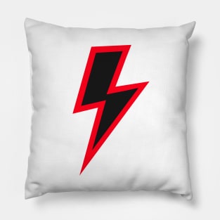 Black Lightning Bolt with Red Outline Pillow