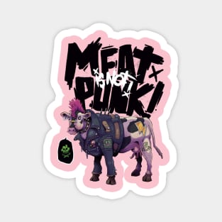 Meat is not punk! Cow version Magnet