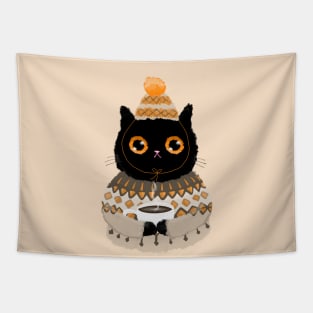 Kitty in Brown Lopapeysa Tapestry