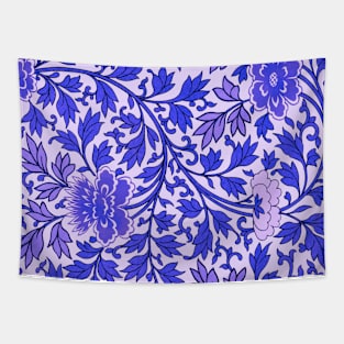 Vintage blue floral pattern Tapestry