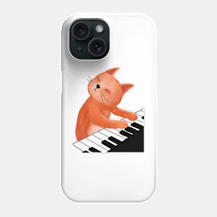 Cat playing piano Phone Case