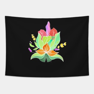 Flower red Tropical palms cute Tapestry