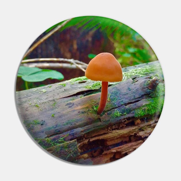 Tiny Orange Mushroom Pin by Rebekah Slick