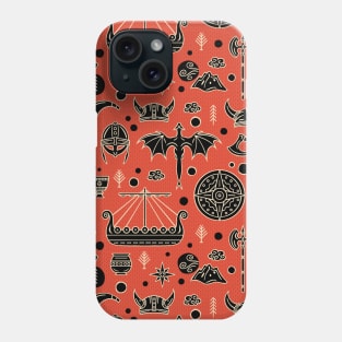 Viking Nordic Pattern for Children on Red Phone Case