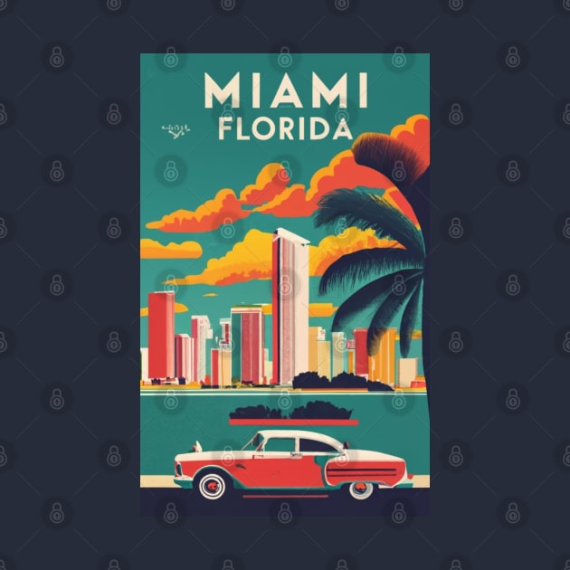 A Vintage Travel Poster of Miami - Florida - US by goodoldvintage