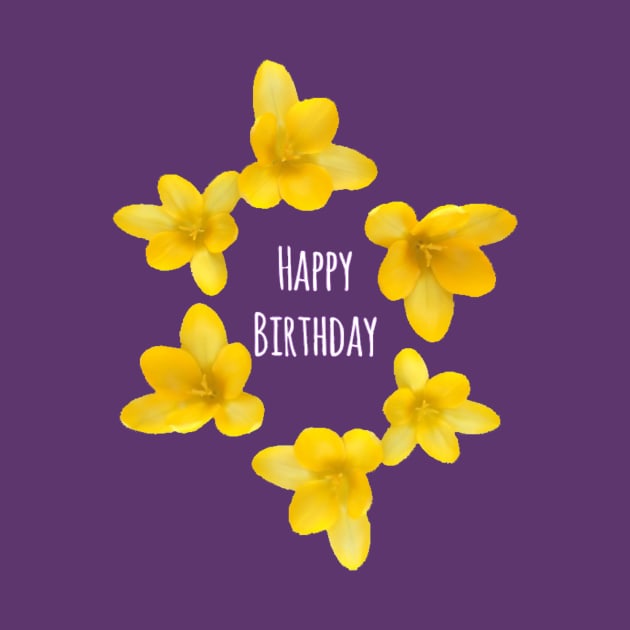 Happy Birthday (yellow crocuses) by Amanda1775