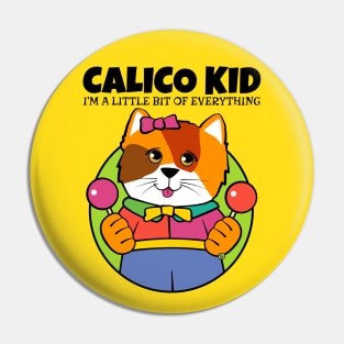 Calico Cat Kid Pin