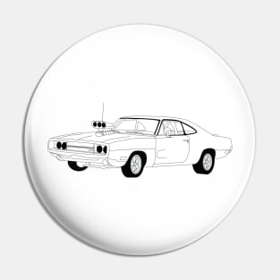 FF Dodge Charger Black Outline Pin