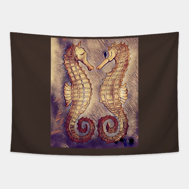 Seahorses in the Abstract Sea Tapestry by Matt Starr Fine Art