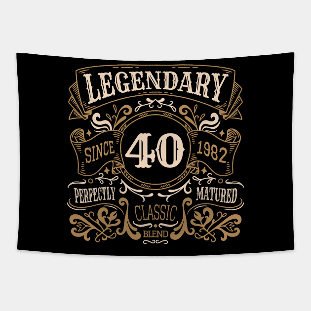 40 Years Old Legendary Since 1982 40th Birthday Tapestry by tobzz