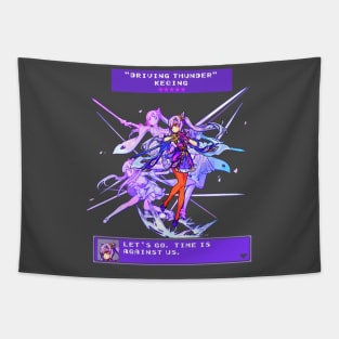 Genshin Impact Keqing Retro RPG Tapestry