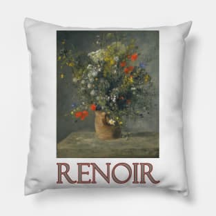 Flowers in a Vase by Pierre-Auguste Renoir Pillow