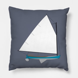 Cotuit Skiff Sailboat - Light Blue Pillow