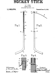 Hockey Stick Patent Black Magnet