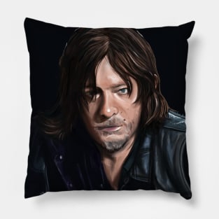 Daryl Dixon portrait Pillow