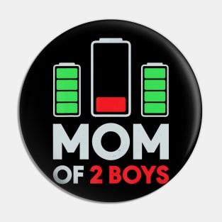 Mom Of 2 Boys Pin