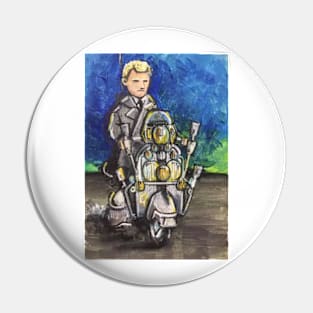 Retro Scooter, Classic Scooter, Scooterist, Scootering, Scooter Rider, Mod Art Pin