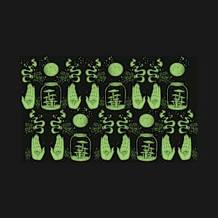 Spooky Witch Print || Green and Black T-Shirt