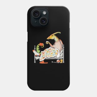 Dinosaur Parasaurolophus in Bed Phone Case