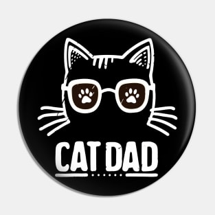 Retro White Cat Dad Pin