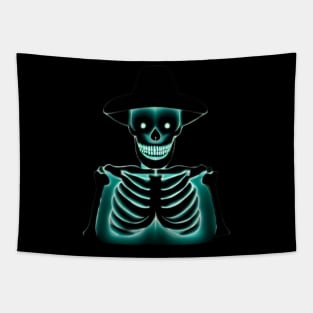 Glowing Skeleton scary Halloween Tapestry