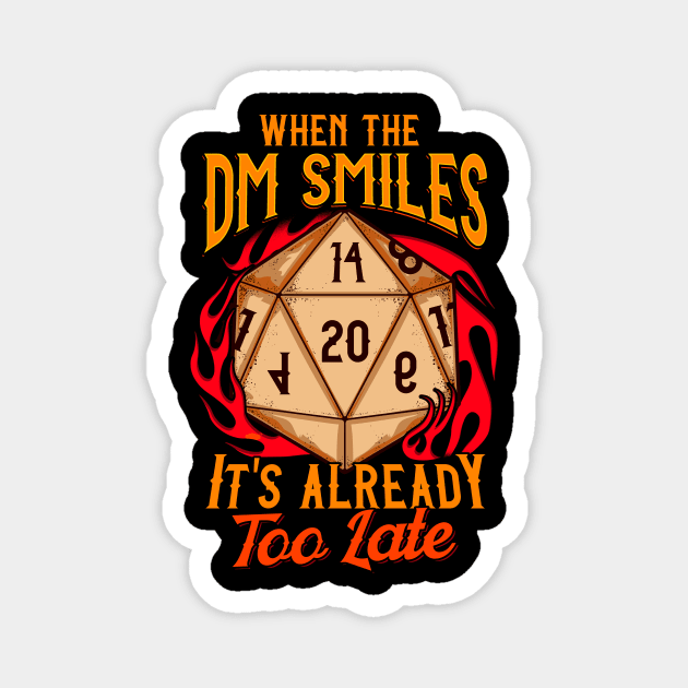 When the DM Smiles, It's Already Too Late Gaming Magnet by theperfectpresents