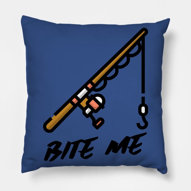 Bite Me / Fishing Design / Fishing Lover Pillow by Redboy