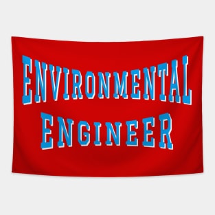 Environmental Engineer in Turquoise Color Text Tapestry