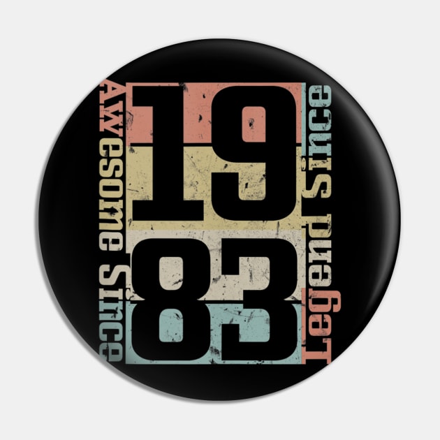 37th Birthday Gift Idea Awesome Since 1983 Pin by bummersempre66