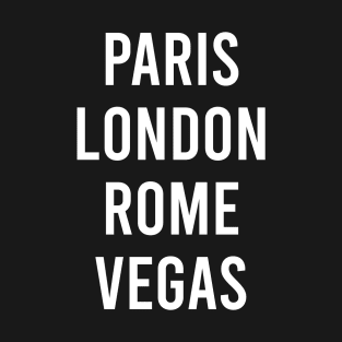 Las Vegas Aesthetic PARIS LONDON ROME VEGAS Trip Vacation Souvenir T-Shirt