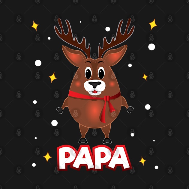 Christmas Family Matching Papa Reindeer Funny Xmas by ZNOVANNA