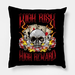 Poker High Risk High Reward Card Game Player Pillow