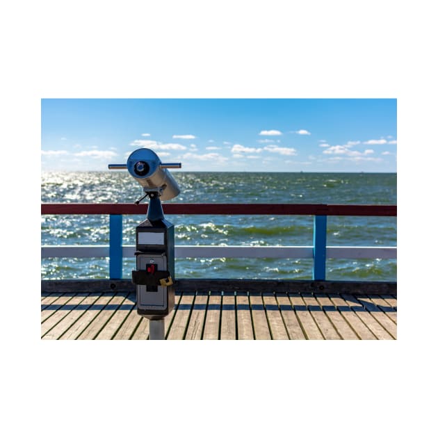 Sightseeing binoculars with sea background by lena-maximova