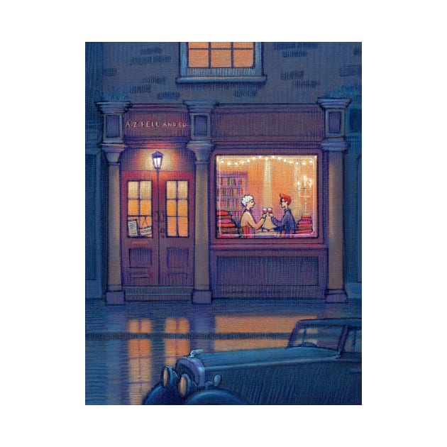 Bookshop evening by illustore