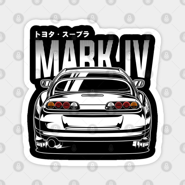 Toyota Supra Mk4 (White Print) Magnet by idrdesign