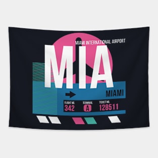 Miami (MIA) Airport Code Baggage Tag Tapestry