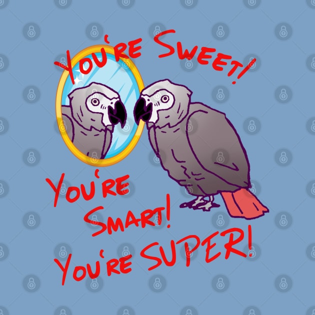 Daily Attitude Affirmations African Grey Parrot Image by Einstein Parrot