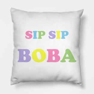 Sip Sip Boba in Rainbow Pastels Pillow