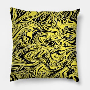 Black and yellow random swirls Pillow