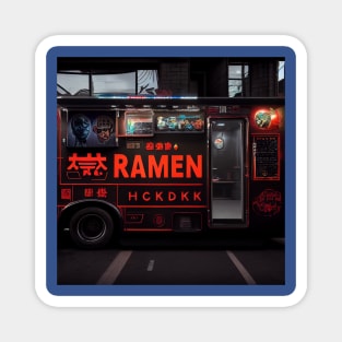 Cyberpunk Tokyo Ramen Food Truck Magnet