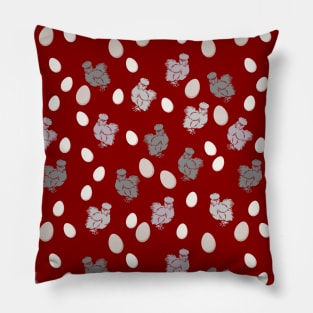 Silkies on Red Pillow