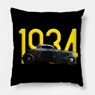 1934 Ford Three Window Coupe Hot Rod Pillow